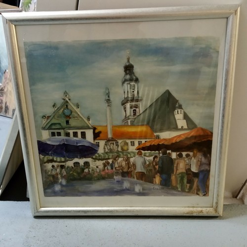 Aquarell stadt vikutalienmarkt - aquarell,