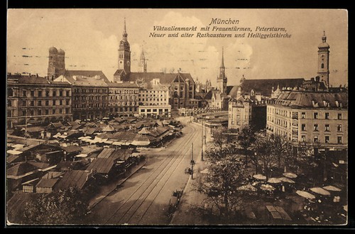 München viktualienmarkt - ak, münchen,