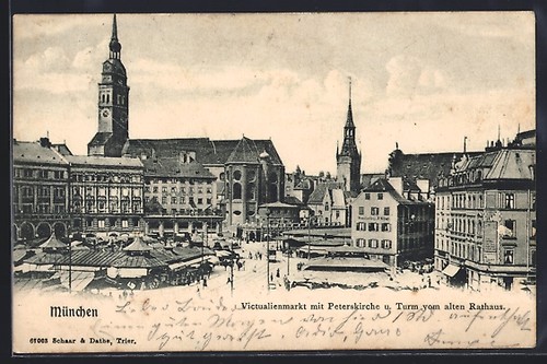 München viktualienmarkt - ak, münchen,
